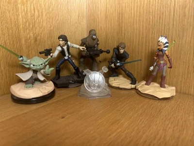 Disney Infinity Star Wars FIgures Yoda Chewbaca Han Solo Luke Skywalker Ashoka - Image 1 of 4
