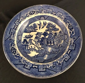 BESCHÄDIGTE 8,25" Suppenschüssel Blue Willow von H & A England NUR DISPLAY gesprungen - Bild 1 von 4