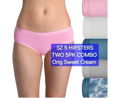 SZ 5 Fruit of the Loom Women's SIGNATURE HIPSTER COMBO of TWO 5PKS+Gift - Image 1 of 4
