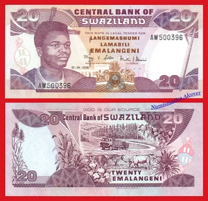 SWAZILAND 20 Emalangeni 2006 Pick 30c SC / UNC - Imagen 1 de 1