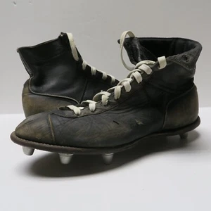 Vintage anni 50 1950 ? Tacchetti calcio Riddell alti in pelle nera anni 40 ?  usato - Foto 1 di 12