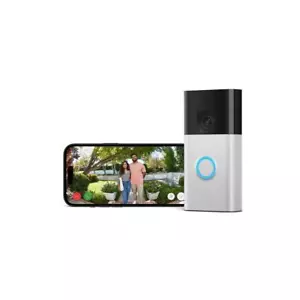 Ring Wireless Video Doorbell - 2024 - 3rd Gen - Satin Nickel - Picture 1 of 12
