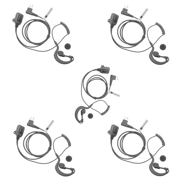 5 X MOTOROLA G SHAPE EARPIECE WITH  PTT MIC FOR 1 Pin DP1400 GP300 CP040 P110 - Image 1 of 4