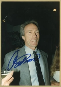Clint Eastwood - Raro auténtico en persona firmado foto original - París 1988 - Imagen 1 de 1