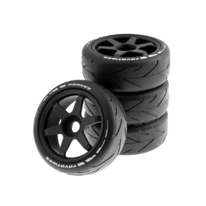 SpeedTek RC 40/105 Un-Mounted Non-Belted On Road Tires (4) (Black) (6-Spoke) - Picture 1 of 1