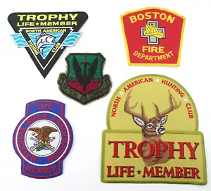 5 Vintage Aufnäher NRA Jagd Angeln Feuerwehr Tactical Air Command Trophäe Mitglied - Bild 1 von 9