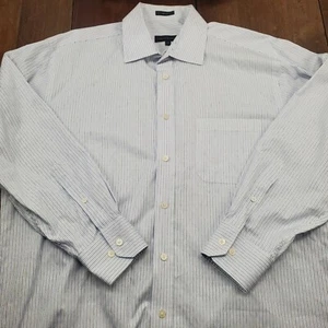 Jhane Barnes Frequency Blue Striped Long Sleeve Dress Shirt Large 16.5 32/33 - Picture 1 of 12