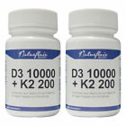 2 x Naturflair Vitamin D3 10000 + K2 200 200mcg MK7  = 180 Kapseln