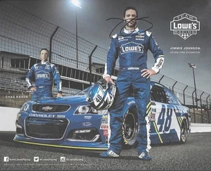 SIGNED 2017 JIMMIE JOHNSON "LOWES 7X CHAMP" #48 MONSTER ENERGY NASCAR POSTCARD - Picture 1 of 1