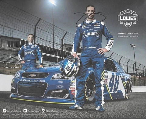 SIGNED 2017 JIMMIE JOHNSON "LOWES 7X CHAMP" #48 MONSTER ENERGY NASCAR POSTCARD Cover