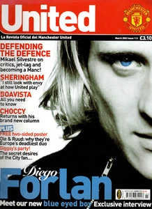 United The Official Magazine March 2002 Diego Forlan Phil Neville Teddy Shering - Picture 1 of 3