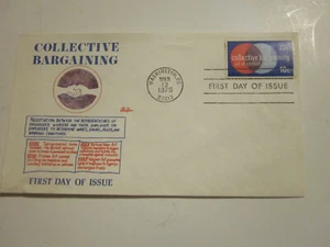 US COVER 1975 COLLECTIVE BARGAINING FDC SCOTT 1558 BAZAAR #138 CACHET - Picture 1 of 3