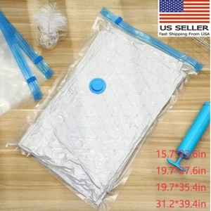 20Pcs Jumbo Vacuum Storage Bags Travel Space Saver Garment Seal Clothes Hand - Picture 1 of 27