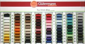 GUTERMANN TOP STITCH STRONG SEWING THREAD 100% POLYESTER 30 METRE SPOOL - Picture 1 of 192