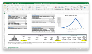 Retirement Savings Calculator for Microsoft Excel & Google Sheets