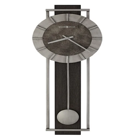 Howard Miller Oscar Wall Clock 625-692 - Rectangular Aged Silver Metal Frame Cover