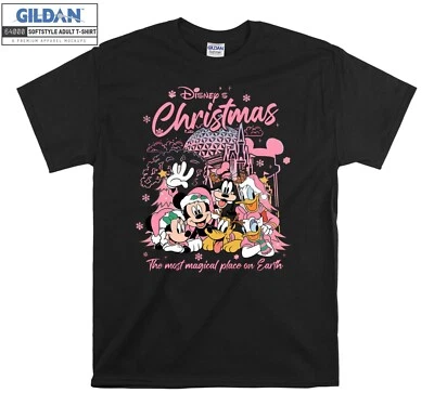 Santa Mickey Friends Pink Christmas Sweatsh Hoodie Tshirt Men Women Unisex AC763 - Image 1 of 4