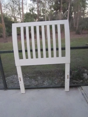 Cabecero Doble Madera Estilo Trineo Original Pintura Blanca Color Foto 1 de 4