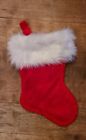 Santa's Best Christmas Stocking Red & White Plush 16.5" Fluffy Faux Fur Cuff
