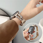 Bracelet rétro métal + cuir pour Apple Watch 9 8 7 6 5 4 SE 40/44/41/45/49 mm
