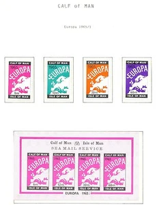 ENGLAND LOCAL STAMPS  CALF OF MAN  4  ST.+ 1 BLOCK  1965   EUROPA ** MNH - Picture 1 of 1