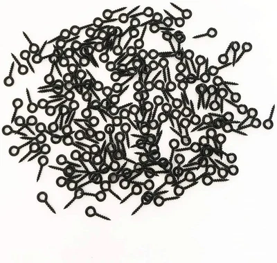 Pequeño mini gancho de pasador de ojos de tornillo para hacer joyas, botellas de corcho, resina, negro Foto 1 de 4