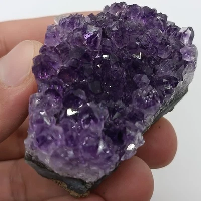 Améthyste Druse 95 g Géode Quartz Uruguay Violet Foncée Spécimen UNIQUE Déco - Photo 1/4