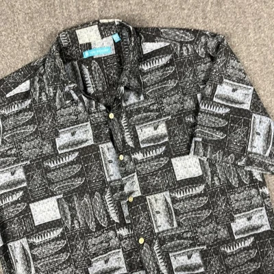Tori Richard Shirt Men XL Multicolor Boat Print Hawaiian Cotton Lawn Made in USA - Image 1 of 4