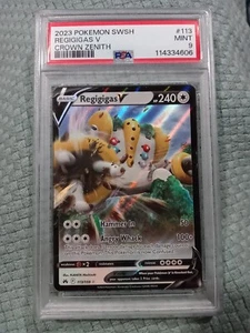 2023 Pokemon Card SWSH Regigigas V Crown Zenith PSA 9 Full Art / Full Holo - Picture 1 of 2