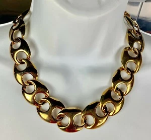 Disfraz Moda Joyería Collar 18.5 Tono Oro Eslabón Brillante Eslabón Grande - Imagen 1 de 2