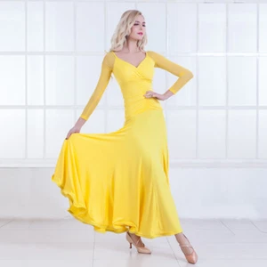 Latein Ballsaal Tanzkleid modern Salsa Walzer Standard langes Kleid #N086 5 Farben - Bild 1 von 17