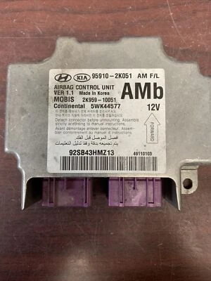 KIA SOUL SRS CONTROL MODULE UNIT (P)  PN: 95910-2K051 - Image 1 of 2