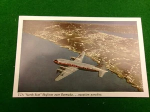 Trans Canada Airlines TCA postcard North Star Skyliner over Bermuda #2861 - Picture 1 of 2