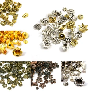 500g Verschiedene Tibetische Legierung Perlen Kappen Antik Schmuck Fundstücke 8 ~ 20 mm Farbe auswählen - Bild 1 von 19