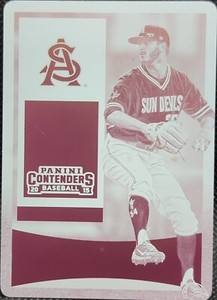 BRETT LILEK 2015 Panini Contenders RC PRINTING PLATE SP #1/1 Marlins ASU One of