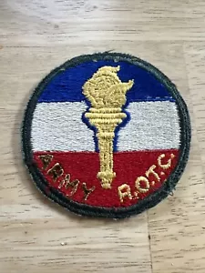 US Army ROTC Single Vintage Patch Gold Torch Red White Blue   - Picture 1 of 6