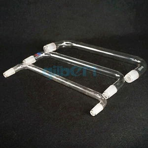 14/23 19/26 24/29 29/32 Giunto 105° a 75°Lab Adattatore Distillazione Vetro Curva Tubo - Foto 1 di 16