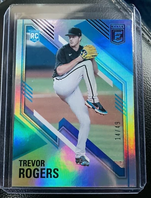2021 Panini Chronicles Trevor Rogers Elite Set Rookie Purple Parallel (14/49) - Image 1 of 2