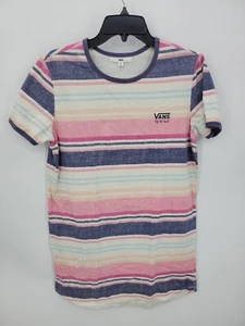 Vans TShirt Dress Womens Medium Pink Blue White Stripe Skater Casual Beachy - Picture 1 of 8