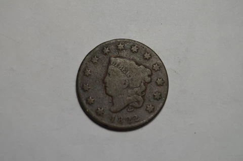 1822 LARGE CENT STRONG DETAILS SOLID OLD COIN #1NM Cover