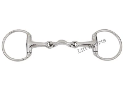 LIFT SPORTS Horse Egg Butt Snaffle Bit Half Moon Double Jointed Stainless Steel All sizes