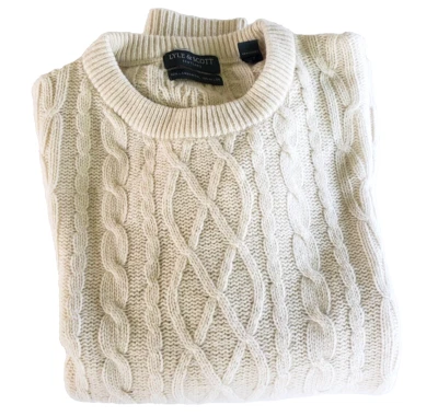 Lyle & Scott Scotland Lambswool Nylon Ivory Color Mens Sweater Size XL - Image 1 of 4