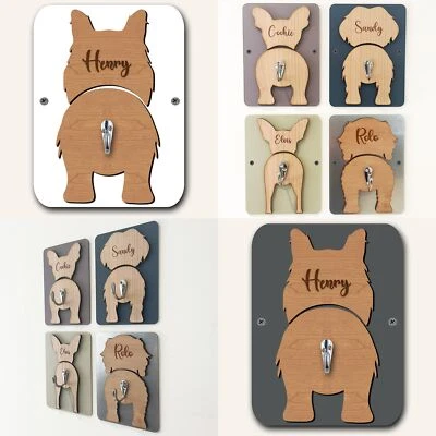 Border Collie Dog Lead Holder Leash Hanger Hook Any Colour Personalised Gift - Image 1 of 4