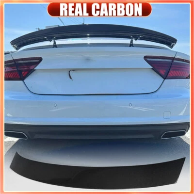 REAL CARBON Rear Trunk Spoiler Wing Fit for Audi A7 S7 RS7 Hatchback 2010-2014 - Image 1 of 4