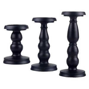Black Iron Candlestick Decorative Pillar Candle Holder Home Decor Accents - Picture 1 of 7