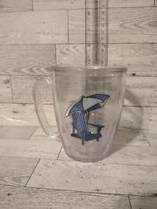 Tervis Tumbler Mug w/ Handle Clear Flying 16 oz Beach Chair - Picture 1 of 6