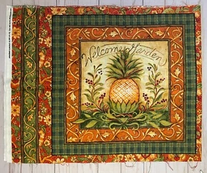 Panel de almohada de jardín Susan Winget piña naranja tropical verde bienvenida NUEVO - Imagen 1 de 1