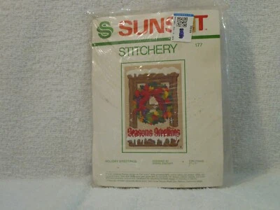 KIT CREWEL SALUDOS TEMPORADAS SUNSET STITCHERY 5X7" Foto 1 de 2
