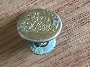 Railroad Engine Picture Button Stud Rivet Vtg Jeans Overalls Uniform Advertising - Picture 1 of 21