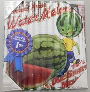 Wassermelone 1. Platz Staatsmesse Bauernmarkt Metall Wellpappe Outdoor Schild - Bild 1 von 8